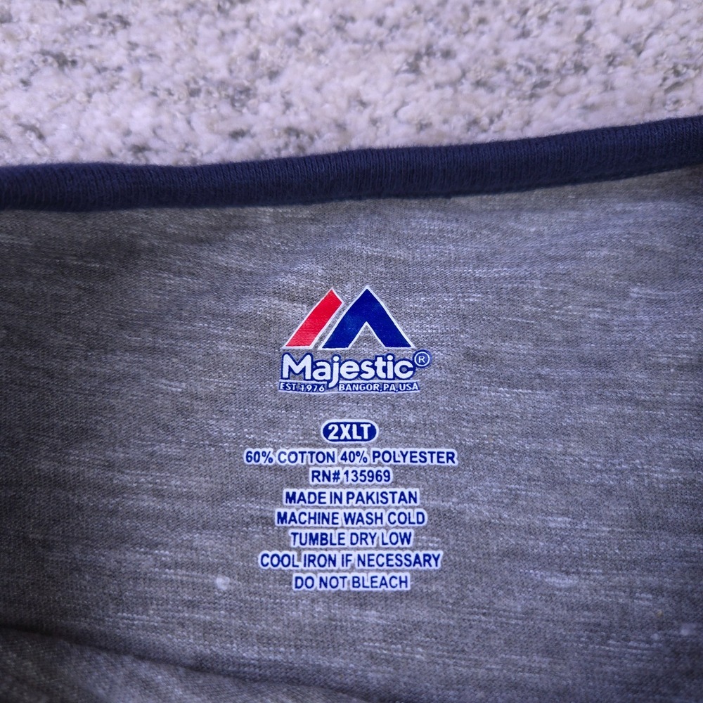 Minnesota Twins Shirt Mens 2XLT Raglan Baseball Tee Majestic Twin Cities Logo - Picture 5 of 8
